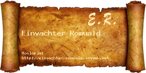 Einvachter Romuald névjegykártya