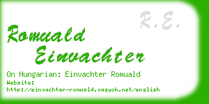 romuald einvachter business card